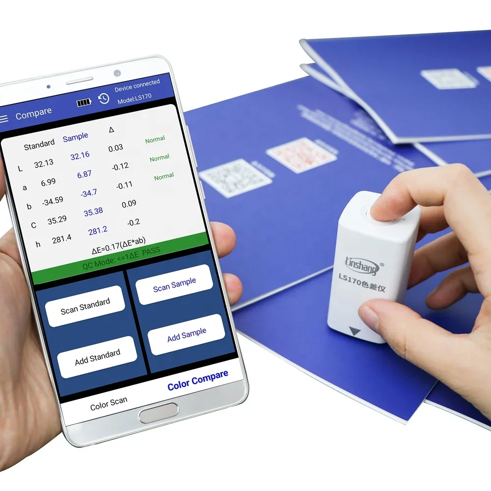 Color Meter LS171/LS170 Textile Ceramics Paper Difference Measurement Device Pocket imeter with Library APP