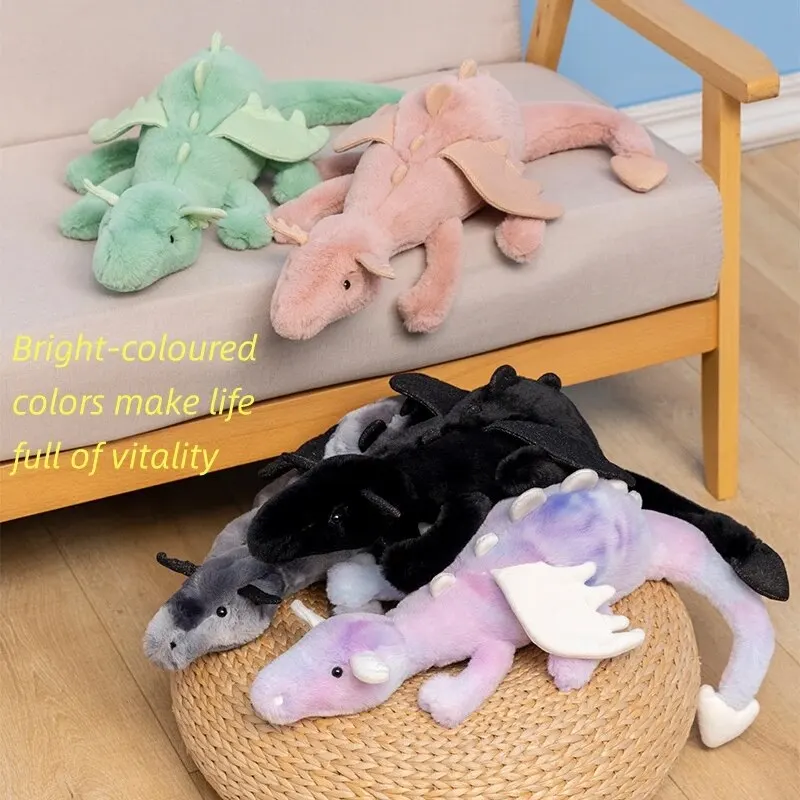 Cartoon Evil Snow Dragon Plush Toy Soft Stuffed Animal Dinosaur Doll Sleep Pillow Cushion High Quality Birthday Gift for Kids