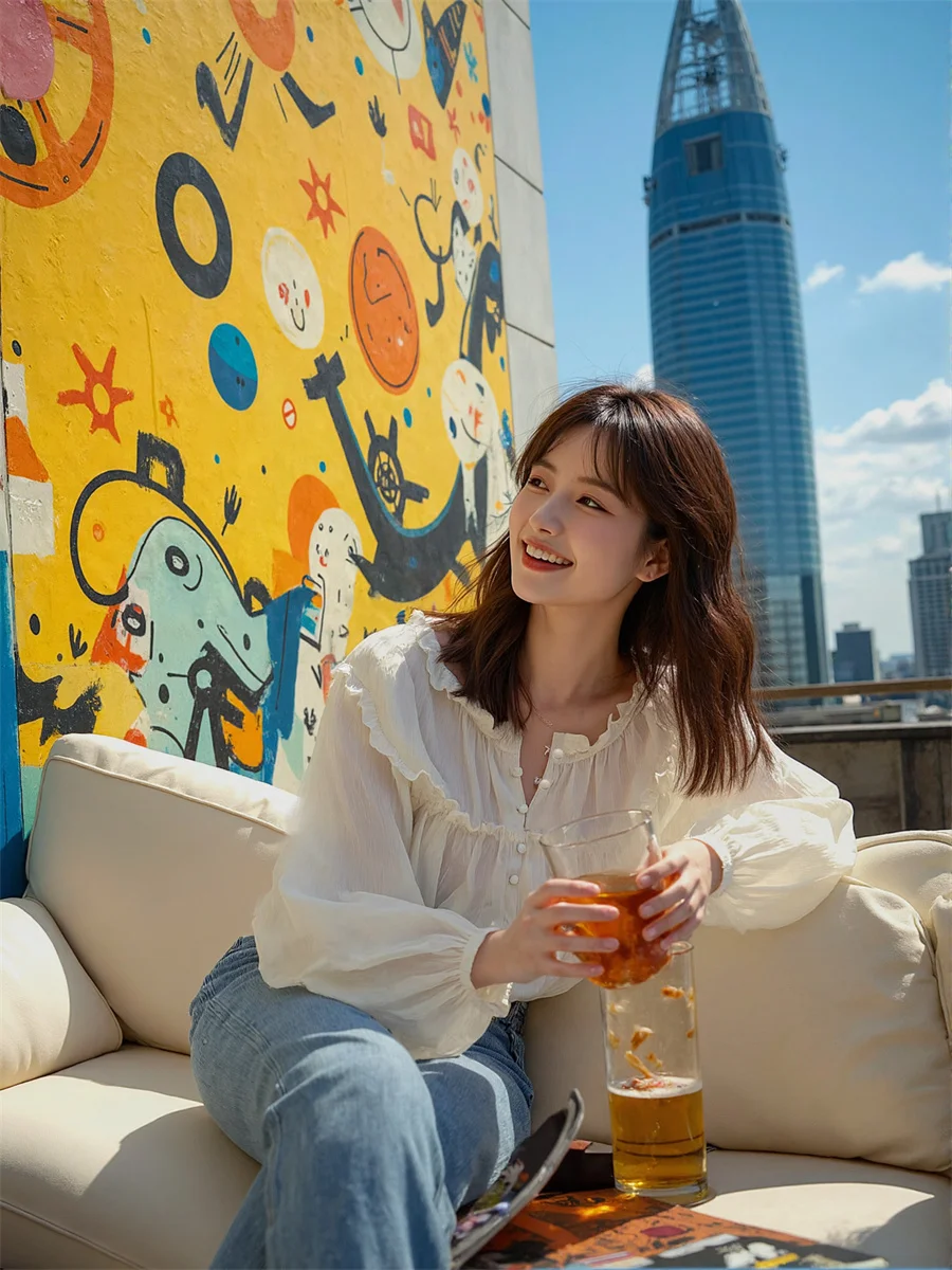 

Woman Shirt Single Breasted Korean Style Mandarin Collar Stand Neck Chinese Asian Button Front Simple Basic Casual Minimalist