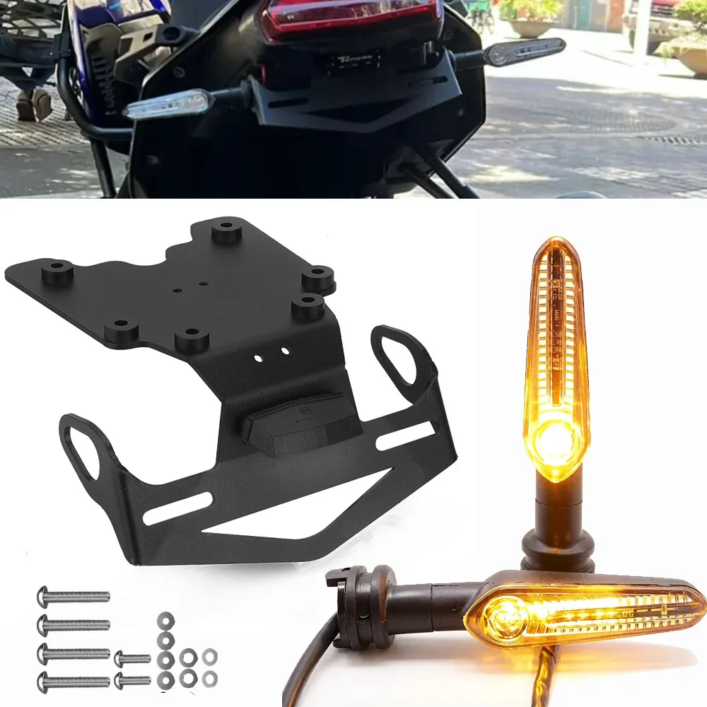 

2025 For Yamaha Tenere 700 Rally XT700Z Tenere700 2019-2024 Licence Plate Holder LED Turn Light License Bracket Tail Tidy Fender