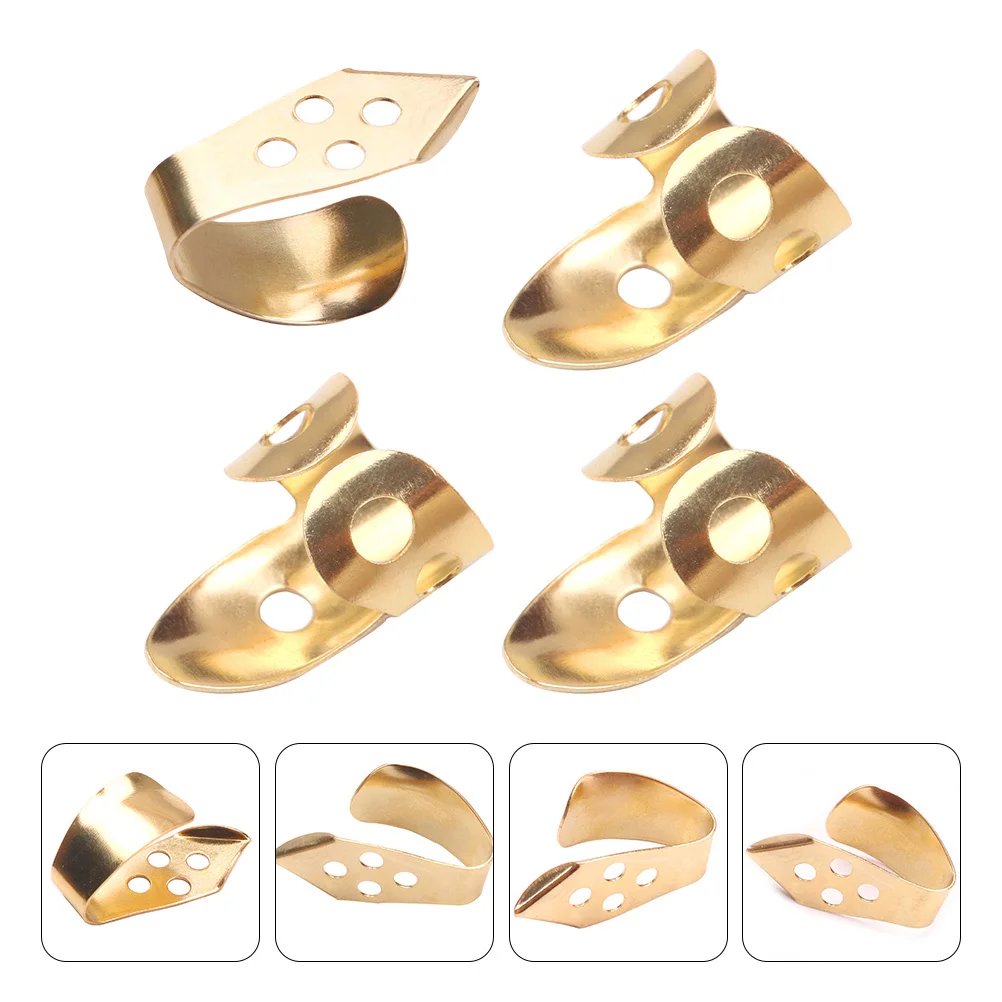 4 قطعة يختار الإبهام الغيتار قابل للتعديل جوفاء إصبع الريشة البانجو دوبرو الرنان لوازم الغيتار الإبهام اختيار Thumbpick