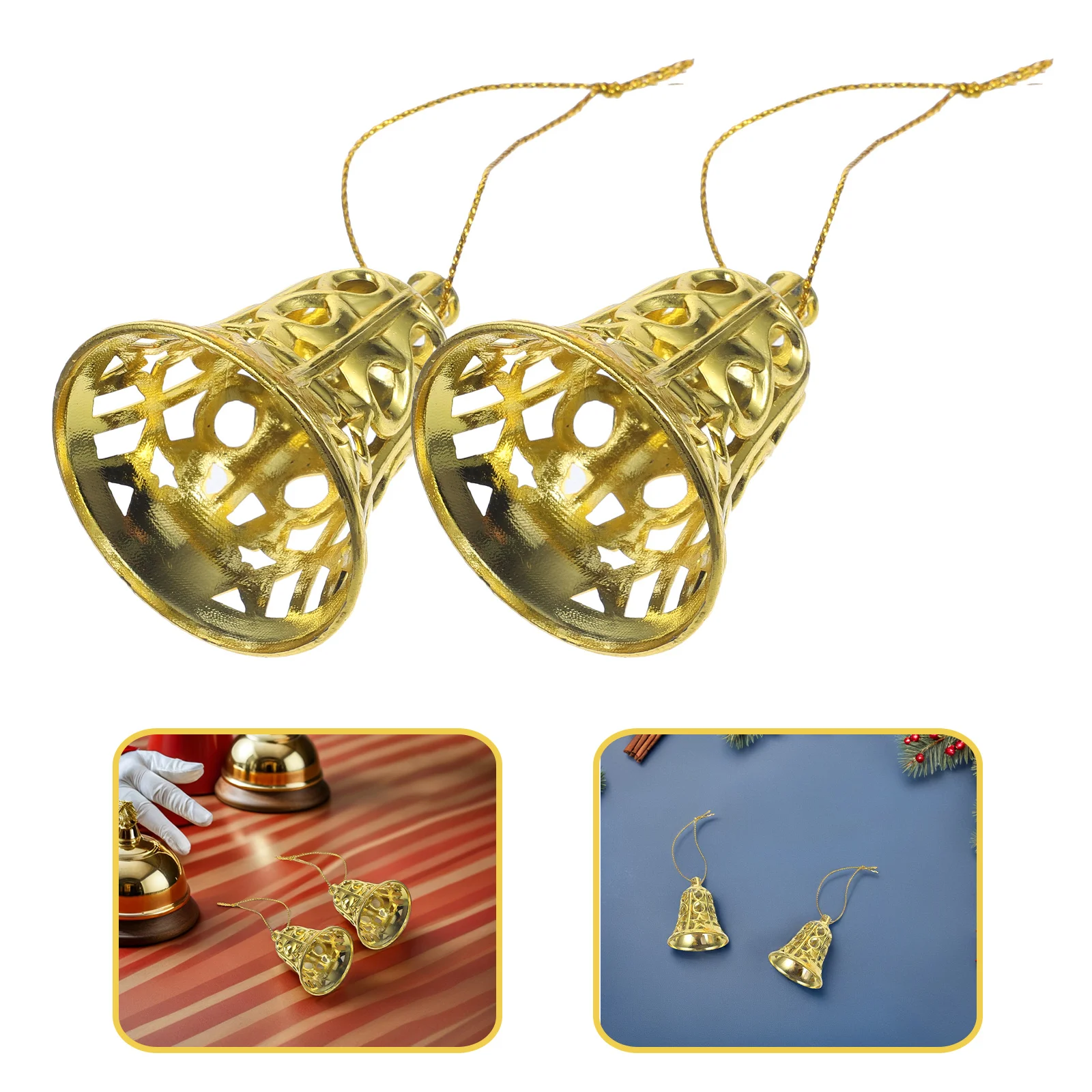 24 Pcs Bell Ornaments Christmas Bells for Decoration Holiday Tree Door Knob Balls Craft Decorations