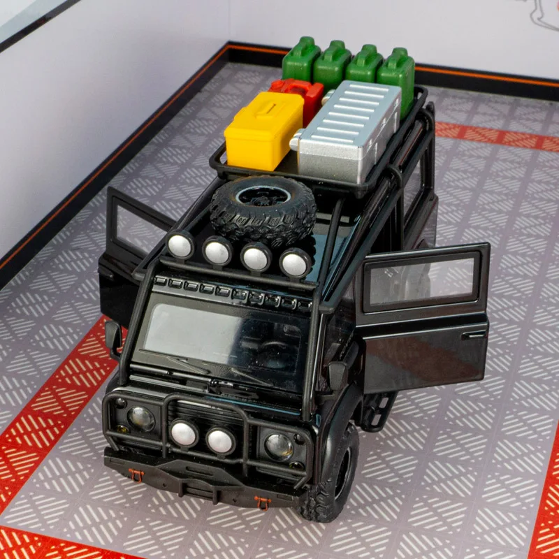 

1:32 Land Rover Defender Van Renderings van alloy model acousto-optic toy door can open children's gifts.