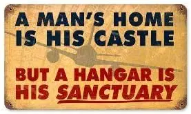 1q، علامة فولاذية عتيقة الطراز PTS408 مان Home Hangar Aviation علامة معدنية عتيقة - 1 رطل. #1