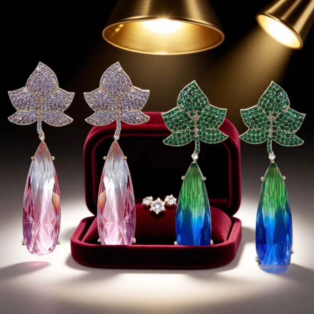 

Missvikki Famous Luxury Charm Shiny Wedding Indian Bohemia Earrings Big Hollow Earring for Women Full Micro CZ Cubic Zircon