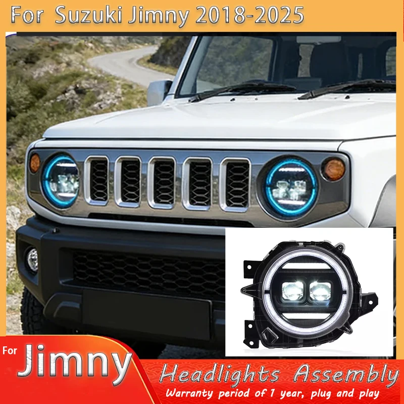 

Pair Of LED Car Headlight Assembly For SUZUKI Jimny 2018-2025 Front Head Lamp DRL Turning Signal Headlights Plug and Play