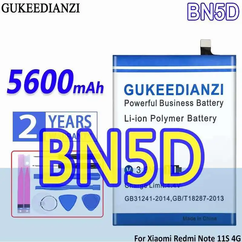 

Аккумулятор GUKEEDIANZI большой емкости BN5D 5600 мАч для Xiaomi Redmi Note 11S M4 Pro 4G, аккумуляторы для мобильных телефонов