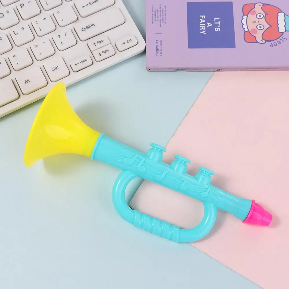 Cute Bright Color Creative Plastic Trumpet Baby Horn Toy Kindergarten Children Best Gift Learning Cheer For Game Supplies