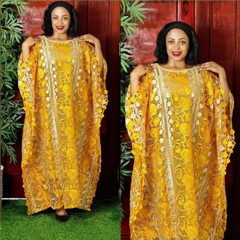 2025 vestidos africanos para mujeres ropa tradicional africana Dashiki Ankara vestido de encaje Abayas bata caftán musulmán Maxi vestido largo