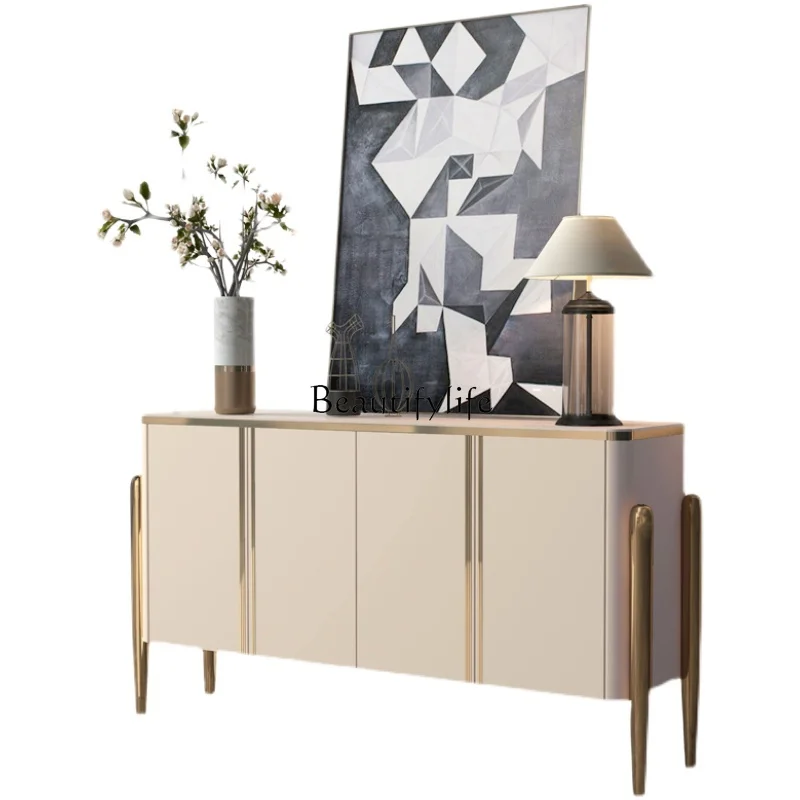 

Light luxury rock slab dining side cabinet Modern simple entrance cabinet