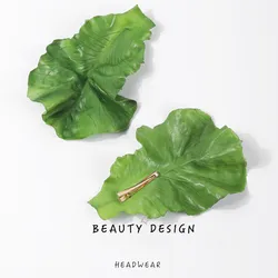 Creative Simulation Lettuce Hair Clip Green Vegetable Leaves Hair Ornaments Quirky Bangs Clip Personalized Women Girl Headdress