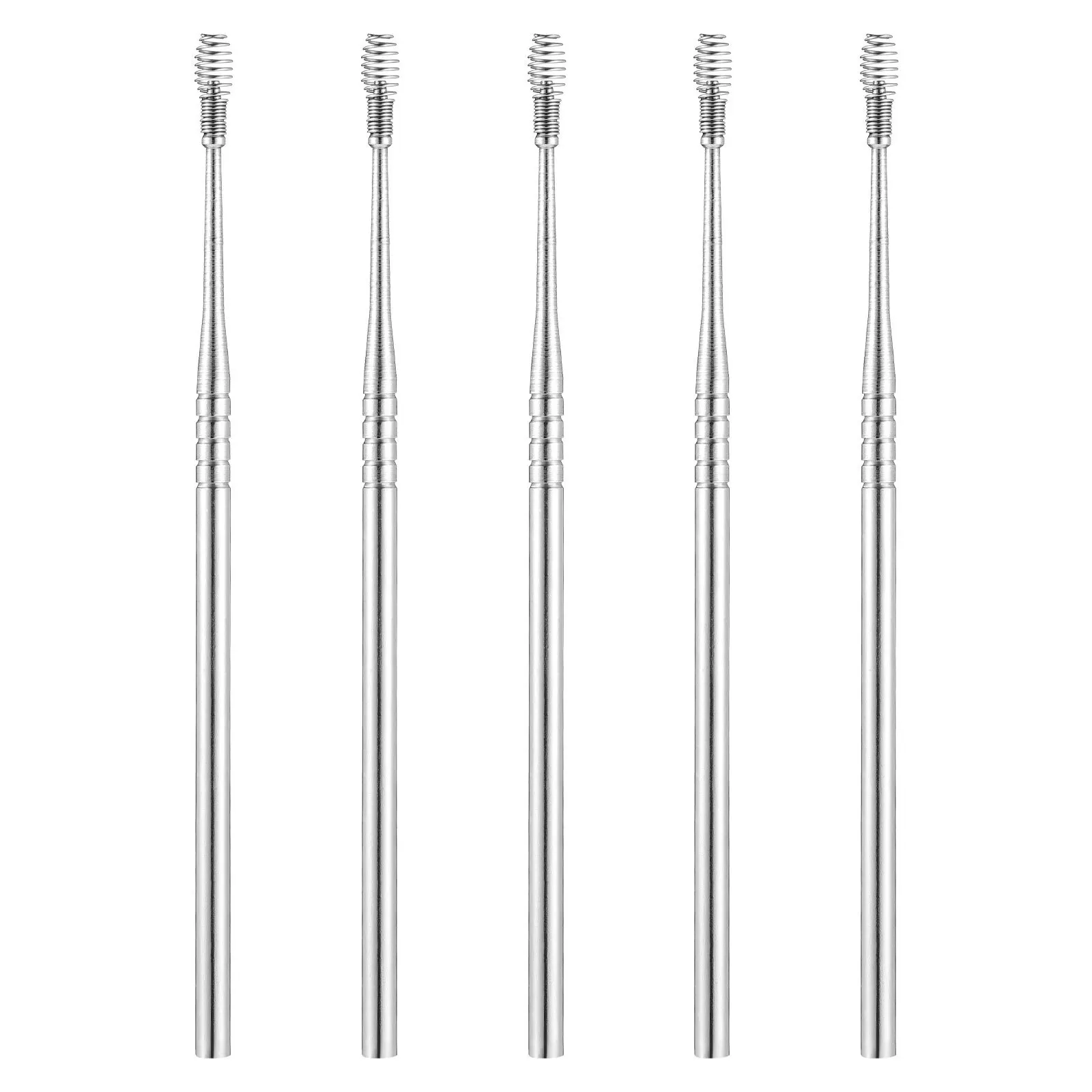 

5Pcs Ear Wax Remover Set Stainless Steel Rust Free Polished Tips Massage Canal Anti Skid Handle Ear Cleaning Tools for Home Use