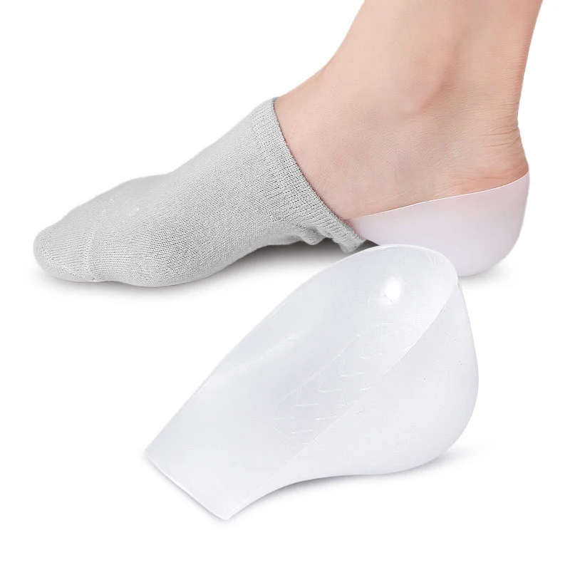 Semelles intérieures invisibles en Gel de Silicone, 2cm, rehausseur de chaussures pour chaussures, éperons, douleur, demi-talon, confort, 1 paire