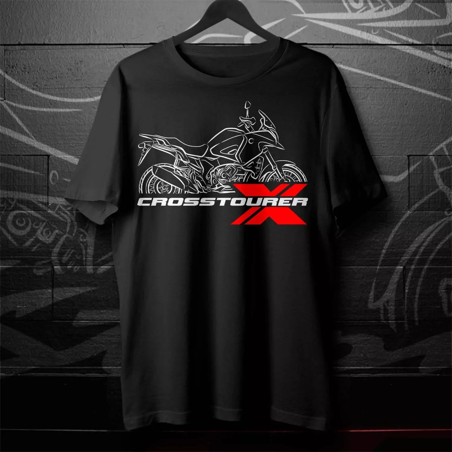 Männlicher Reiter VFR1200X Crosstourer Motorrad T-Shirt100 % reine Baumwolle Rundhalsausschnitt Kurzarm Casual T-Shirt S-3XL