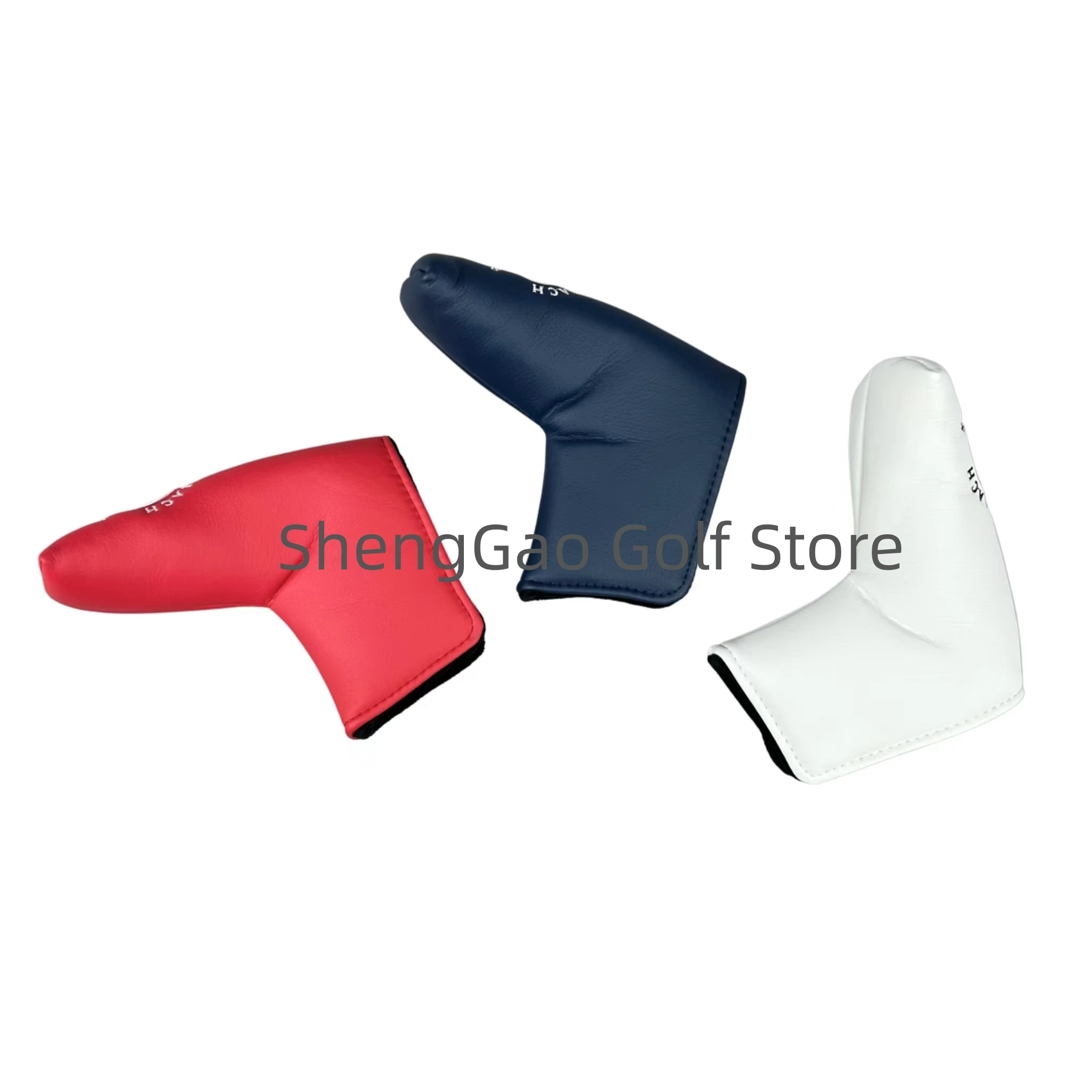 1Pc Golf Putter Cover Pu Leather Sluiting Grenen Patroon Golf Club Cover Blade Putter Cover Protector