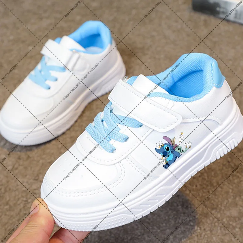 Lilo dan Stitch Sepatu Kasual Lucu Anak Laki-laki Perempuan Sepatu Papan Cetak Pola Anime Kartun Sepatu Fashion Siswa Hadiah Ulang Tahun