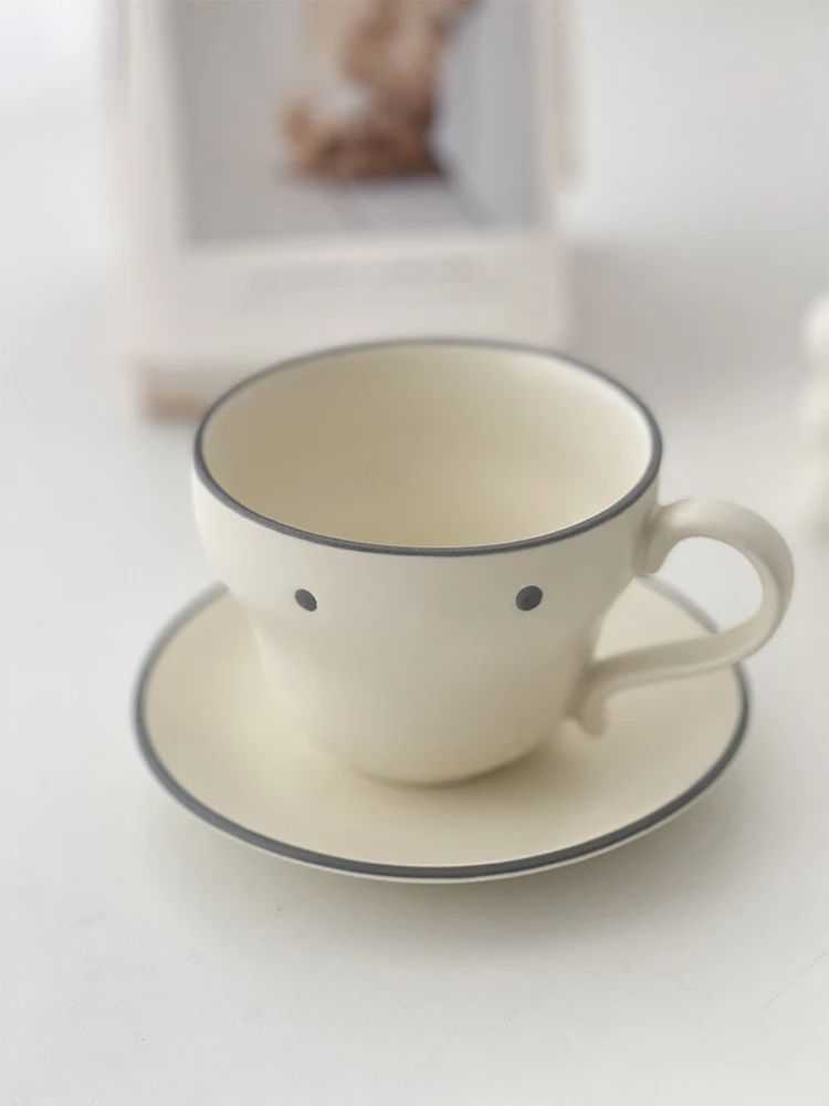 

Beige Polka Dot Coffee Cup Japanese Frosted Polka Dot Beautiful Coffee Cup Espresso Cup Ceramic Cup