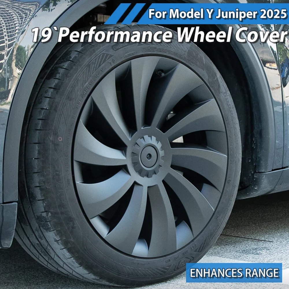

4PCS 19 Inch Juniper 2025 Wheel Covers for Tesla Model Y Replacement Crossflow Wheel Cap Tools HubCap Full Rim Car Accessories