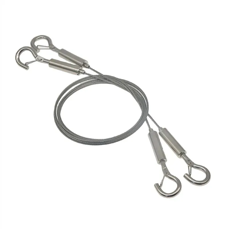 ZEXEF Adjustable Wire Rope Spring Hook Clothesline Picture Hanging Solution System Suspension Code Stainless Steel Cable