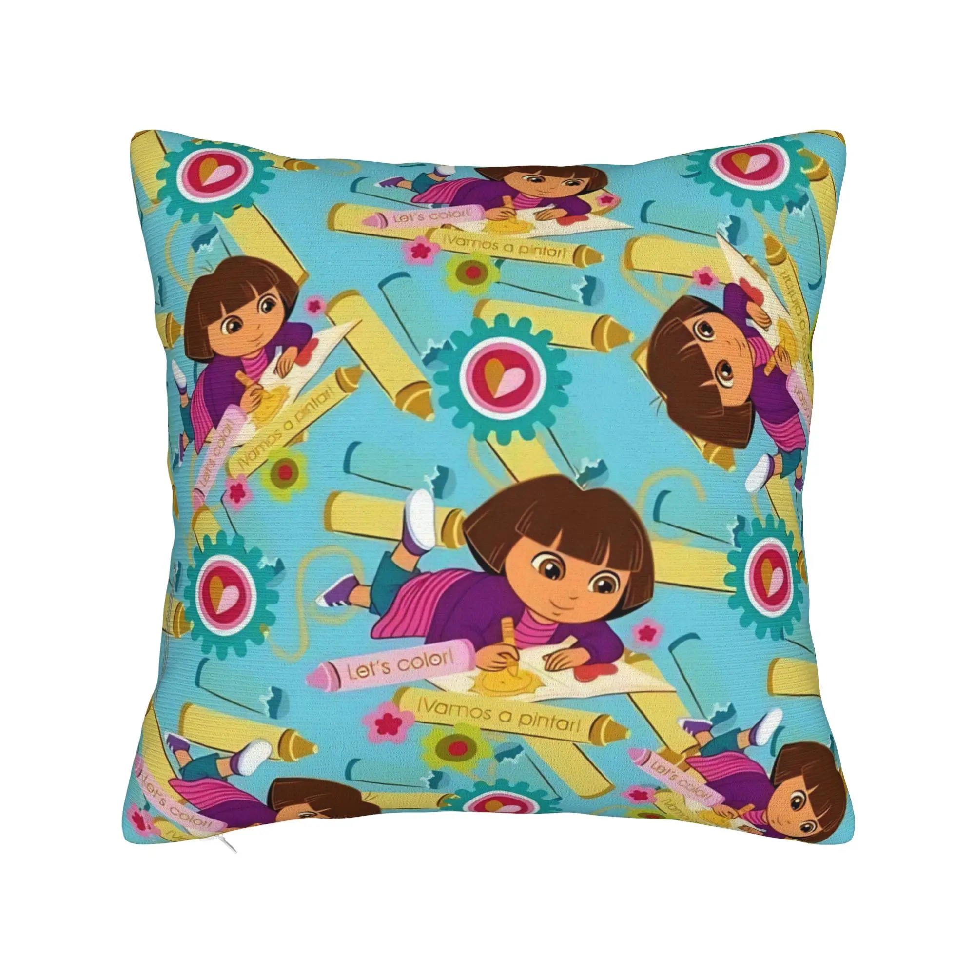 D-Doras The Explorers Pillow Covers Merchandise Soft Cushion Cover Decorations  Throw Pillow Case Cover Sofa Multi Size