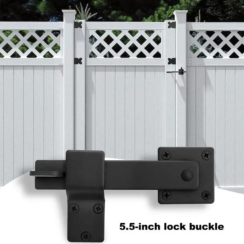 Chicken Coop Door Latch Carbon Steel Farm Door Lock Black Sliding Door Latch User Friendly Gate Lock For Stables Chicken Coop