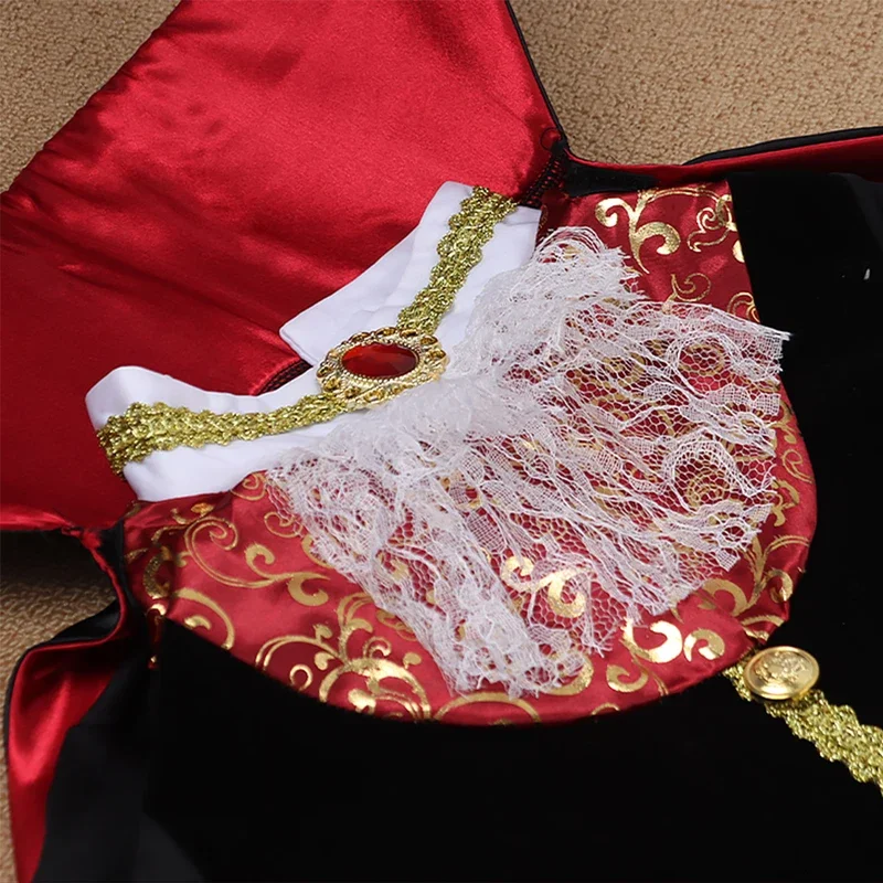 ZA01 Kids Halloween Costume Vampire Dracula Cosplay Suits with Vampire Cloaks Boys Party Cosplay Clothes OutfitsZa0@