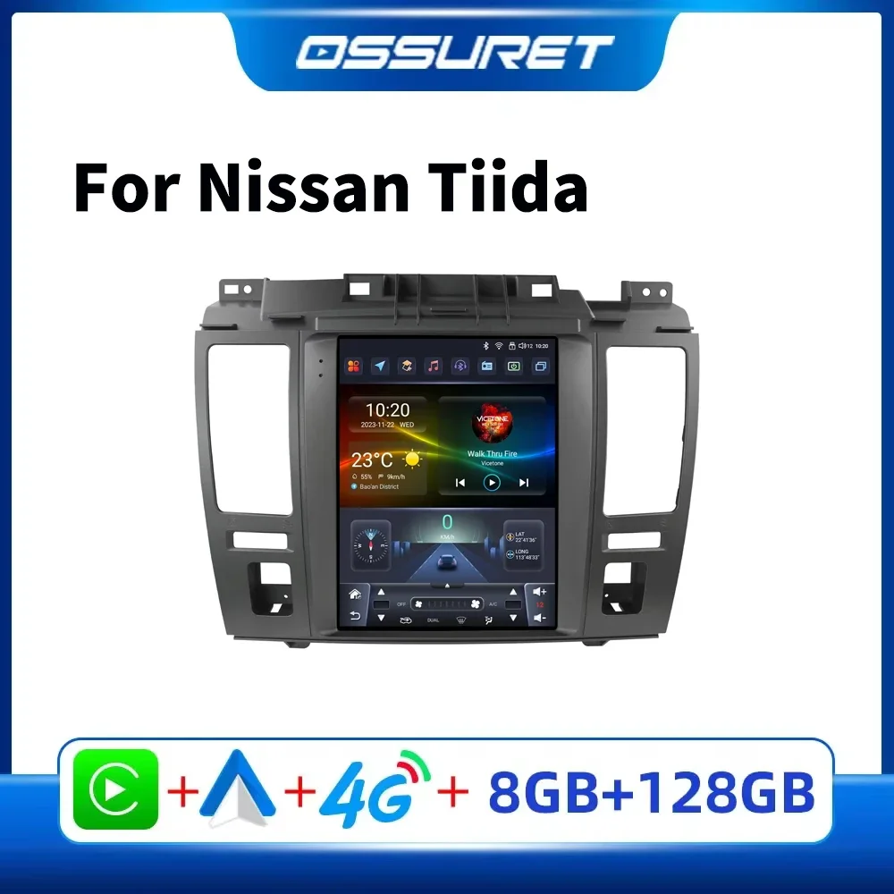 

2 Din Android Car Radio for Nissan Tiida C11 2004 - 2013 Carplay Multimedia Video Player 9.7" Vertical Screen Head Unit audio