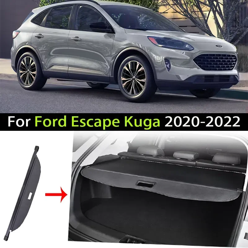 Car Trunk Cargo Cover For Ford Escape Kuga 2020 2021 2022 2023 Luggage Storage Security Shield Curtain Partition Mat Accessorie