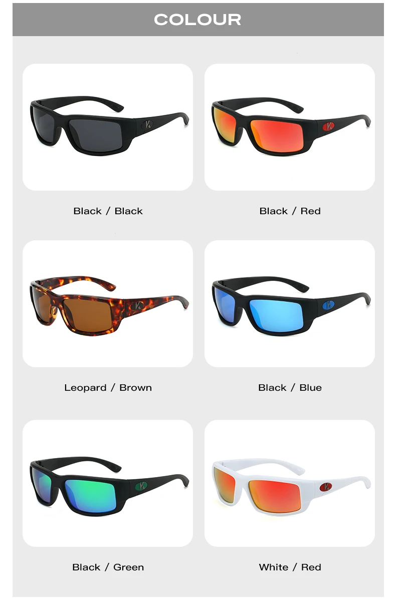 KAROS Polarisierte Sport-Sonnenbrille UV400 Anti-UV Herren Damen Wandern Radfahren Brillen mit Box Stoffbeutel YZ2028 – Detail 9