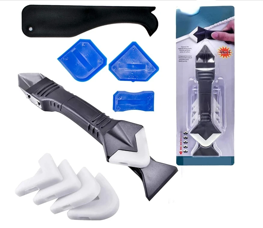 

Popular 3 in 1 Sealant Scraper Silicone Caulking Tools(stainless steel head) Silicone Sealant Finishing Tool Grout Scraper