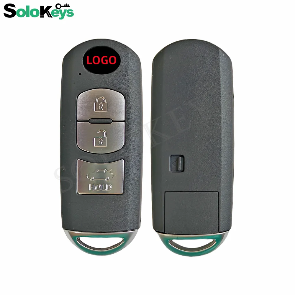 SOLOKEYS FCCID: SKE13E-02 dla Mazda 2013-2019 CX-3 CX-5 oryginalna tablica Axela Atenza 3 przyciski 433Mhz ID49 Chip inteligentny klucz z LOGO