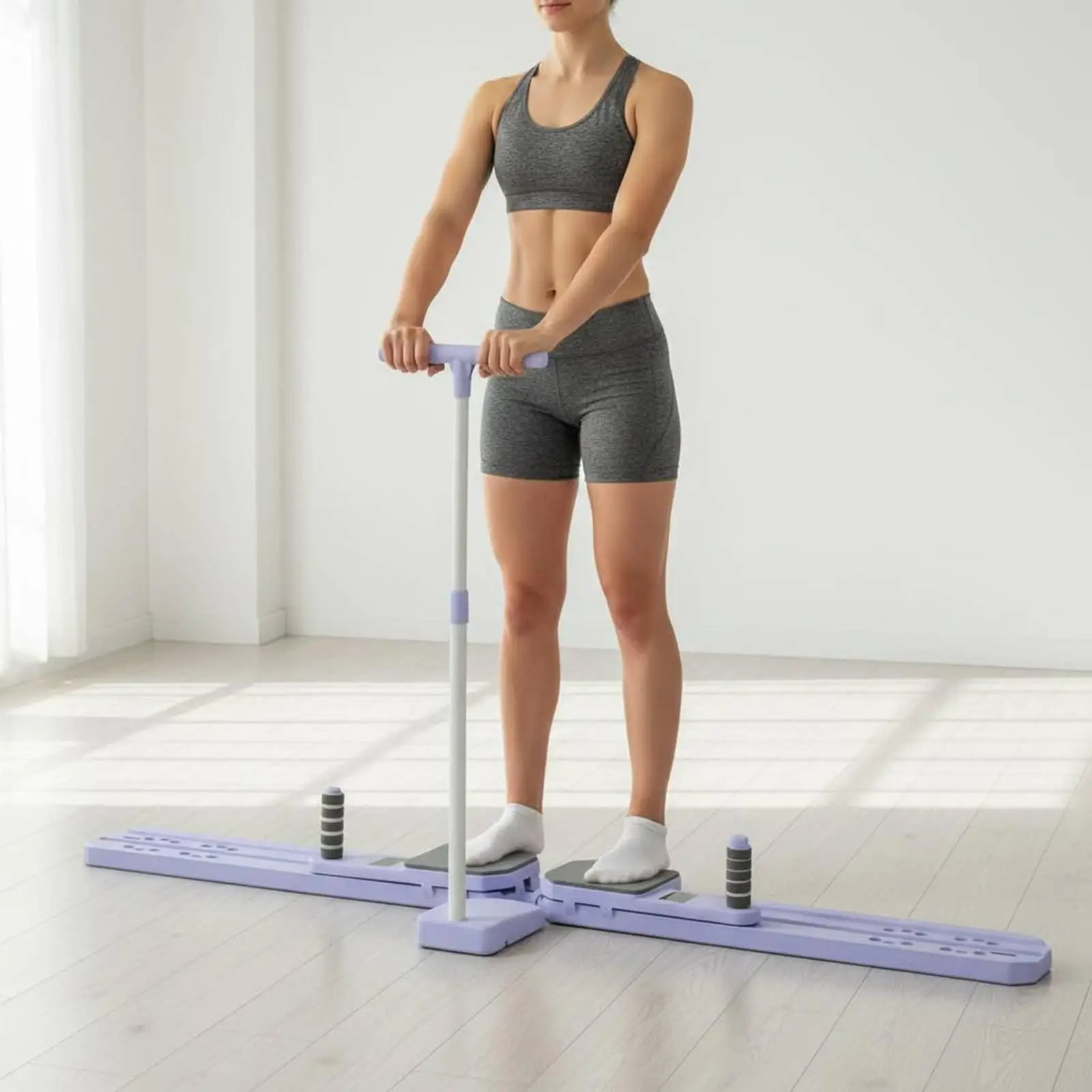 折りたたみ式スキーシミュレーター-多機能折りたたみ式スキーマシン-産後女性、初心者向け低負荷スプリットレッグスライダー-室内用