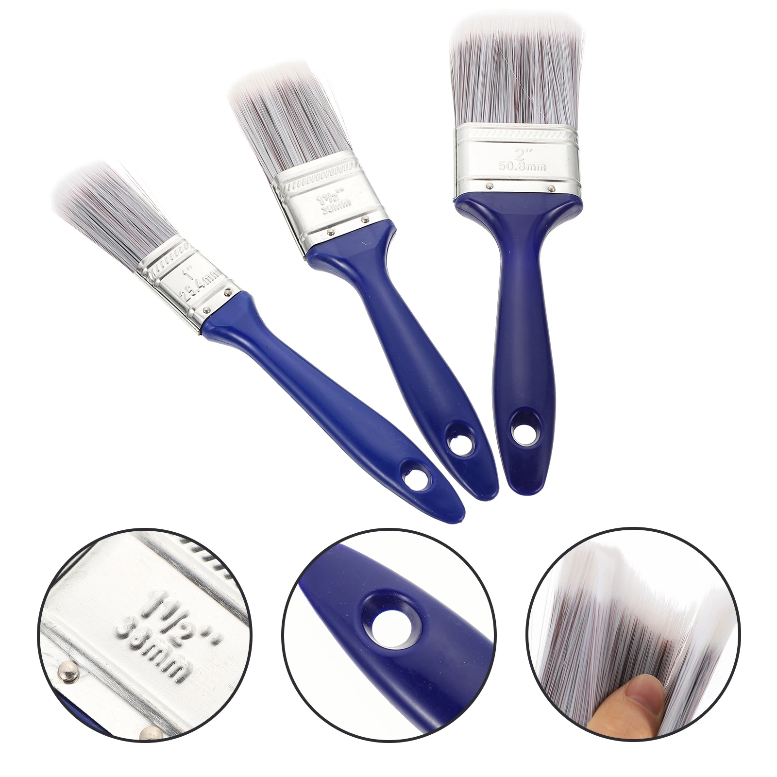 

3pcs Nylon Pvc Glue Brush Flat Tool For Home Diy Painting Crafts Stains Easy Clean Solvent Resistant