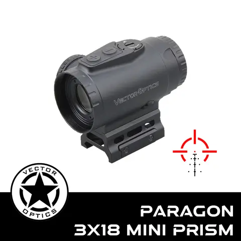 Vector Optics Paragon 3x18 Mini Prism Rifle Scope With Long Eye Relief Compact CQB Optics For Fast Target Shooting AR 15 .308