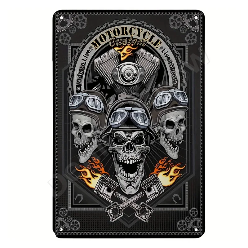 Old Bikers Plaque Hod Rod Vintage Metal Tin Signs Home Bar Garage Motorcycle Decor Car Racing Wall Art Poster Keep Riding Sign