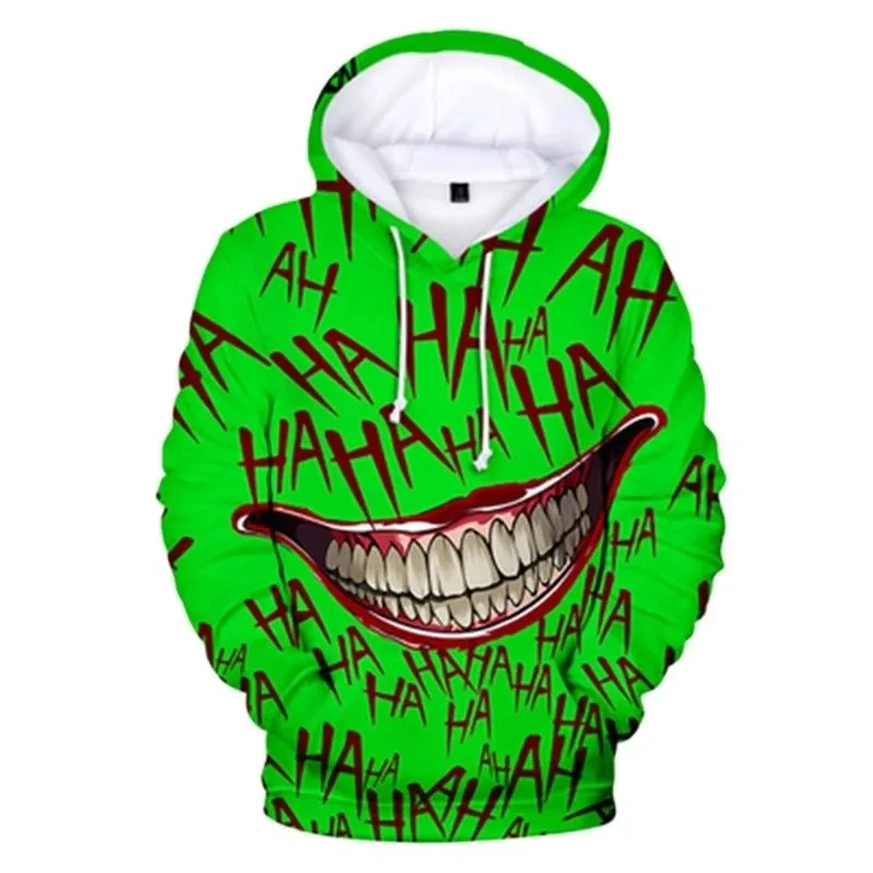 3D Hoodies para Homens e Mulheres, Hip Hop Streetwear para o Exterior, Haha Joker Moletom, com estampa