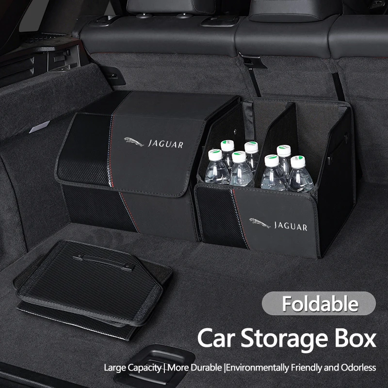 Jaguar Folding Car Trunk Organizer Box Storage Bag Tools Tidying For Jaguar XF F-Pace XE XJ F-Type XKR XEL XFL S XK XJL XJ6 XJS