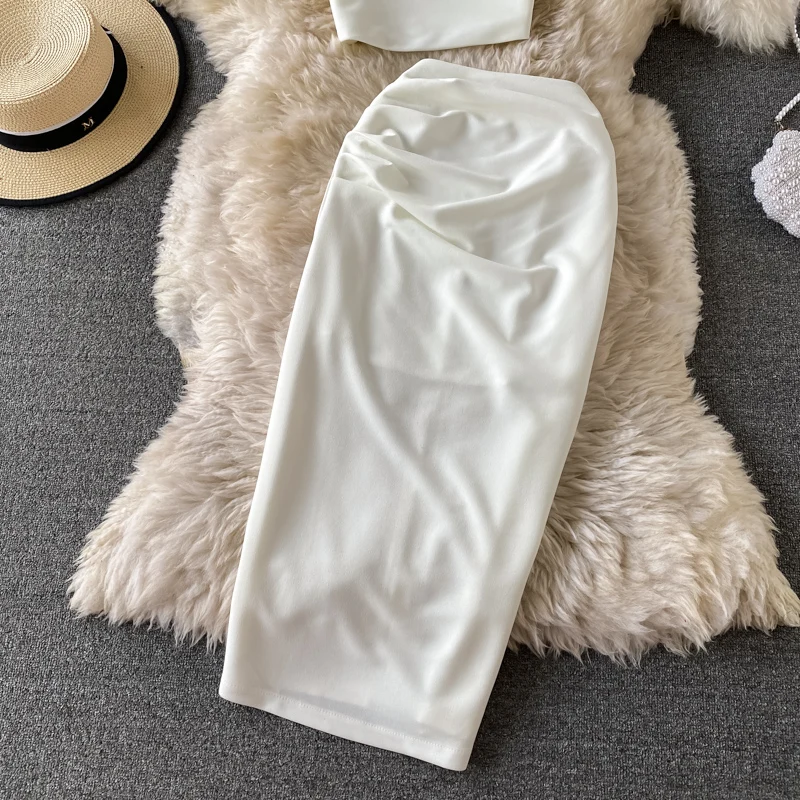 Vrouwen Zomer Pak OL Dame Elegante Sets Crop Top Hippe Rokken Outfit Vrouwelijke Zoete Hot Party Diner Banketten Elegante Sets
