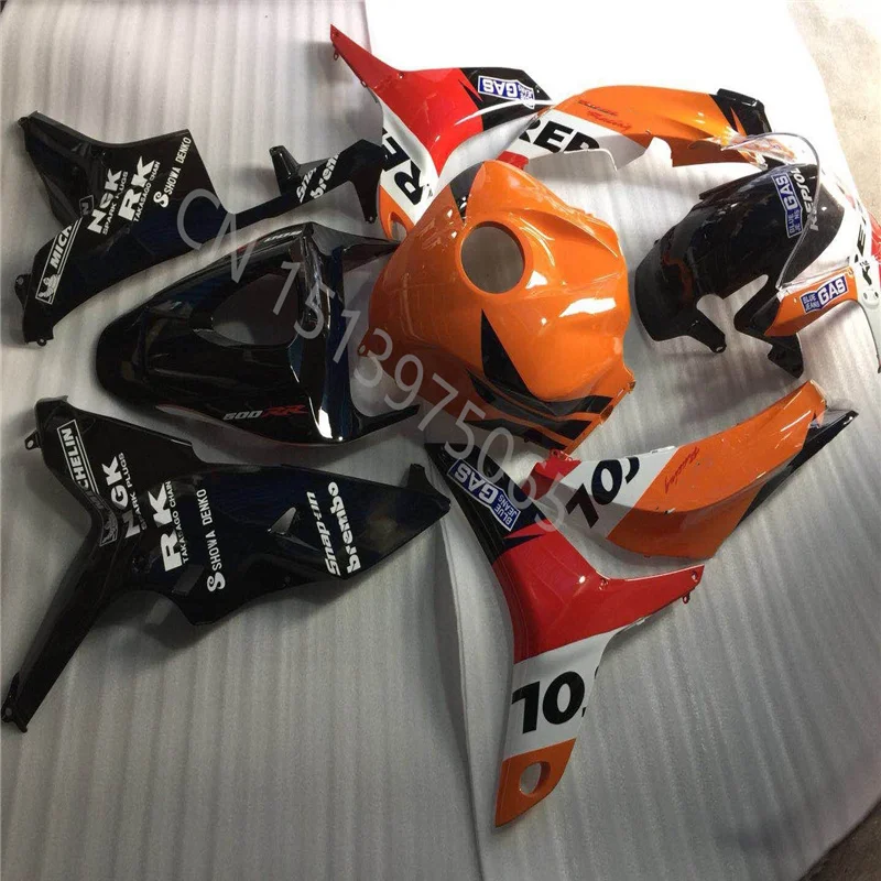 

ABS Injection Plastic motorbikes Fairing Kits For Honda CBR600RR F5 07 08 CBR600 2007 2008 orange red black white Fairing set