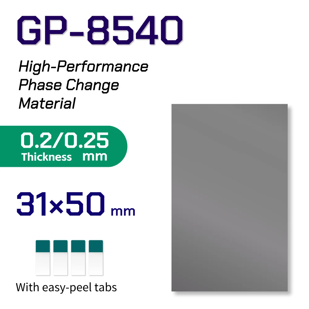 GEEKTC GP-8540 Faseveranderend materiaal PCM thermische pasta pad voor CPU, GPU, consoles, grafische kaarten, laptops, processors, PTM