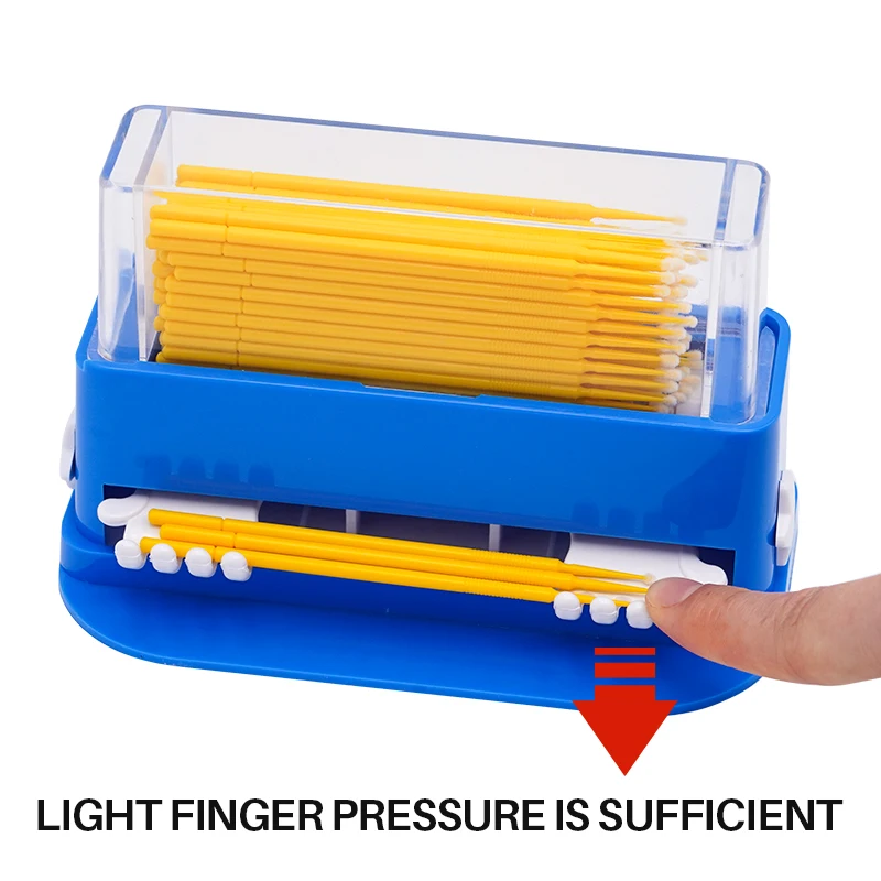 1box Randomly colored dispenser with hand coated medication stick, 1+100 cotton swabs, and storage box for oral cotton swabs