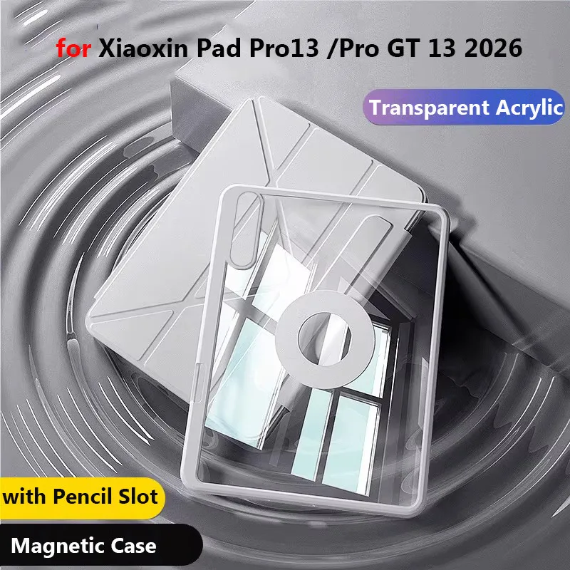 

Складной магнитный акриловый чехол с подставкой и регулировкой угла наклона для Lenovo Xiaoxin Pad Pro GT 13, Idea Tab Pro Gen 2 TB376FC TB378FC