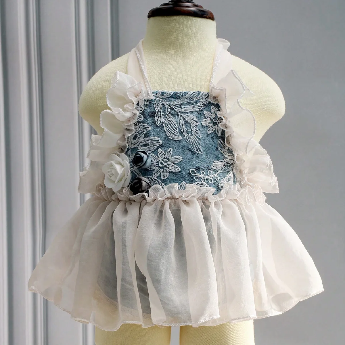 Vestido de encaje para niña recién nacida, pelele para fotografía, ropa para sesión de fotos