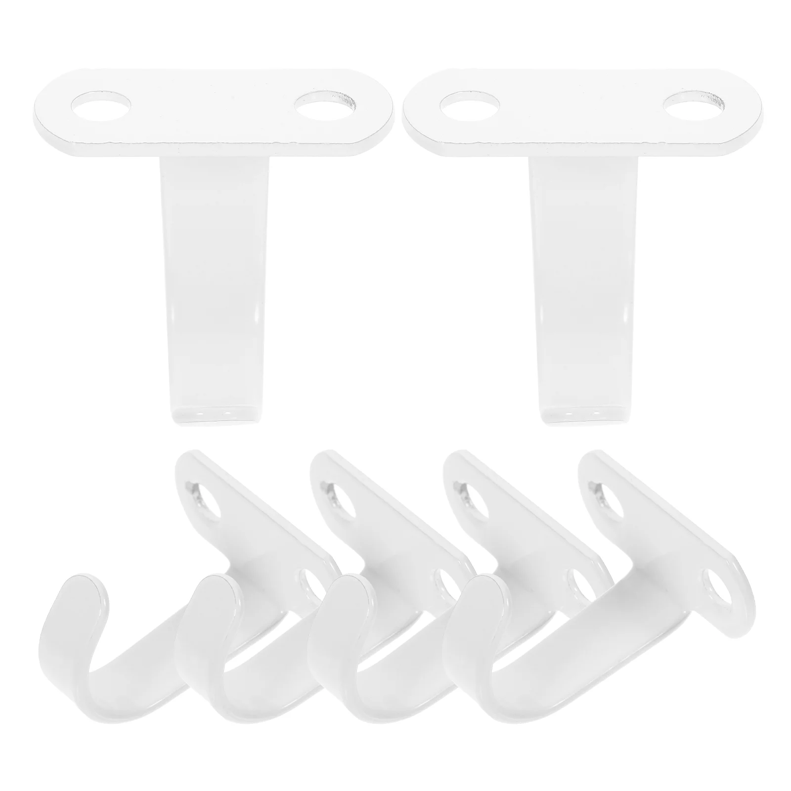 6 Pcs Household Hook up Clothes Hanging Rack Extra Long Curtain Rod Iron Wall Hangers