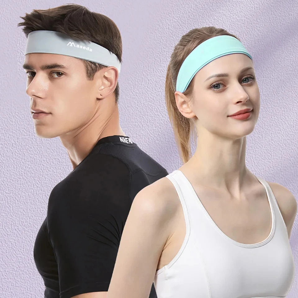 Sports Elastic Hair Band Anti-slip And Sweat-absorbing Wide-edge Elastic Band Gather The Loose Hair Running Anti-sweat Headband