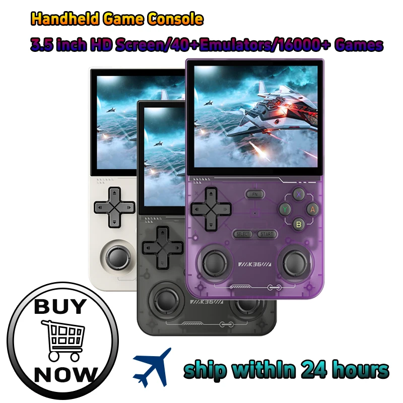 

K36 Retro Handheld Video Game Console 16000 Games Emulator for PS1/PSP/DC/N64/SS 500nit 3.5 Inch IPS Screen