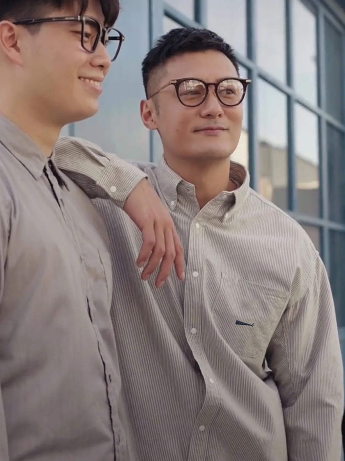 

Модная повседневная мужская рубашка MDNS в полоску с длинным рукавом из оксфордской ткани, свободного кроя, с вышивкой, дышащая, для весенне-осеннего сезона, в уличном стиле