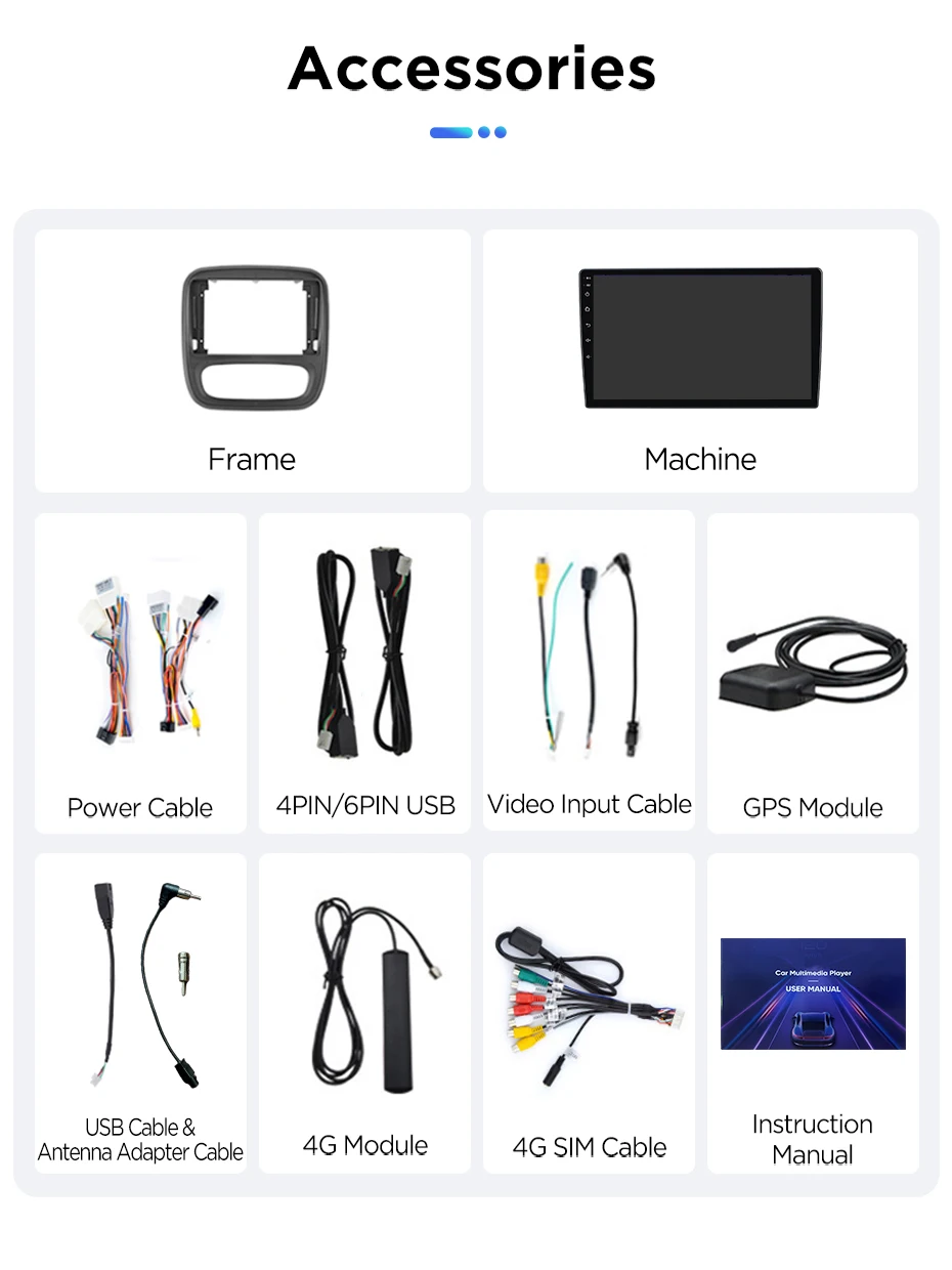 Junsun Autoradio für Renault Trafic 3 2014-2021 mit CarPlay, Android Auto, FM, RDS, DSP, BT, GPS-Navigation, SWC, HD IPS Touchscreen, Plug & Play Multimedia-Player, Freisprechfunktion, Original-Autostil-Haupteinheit – Detail 29