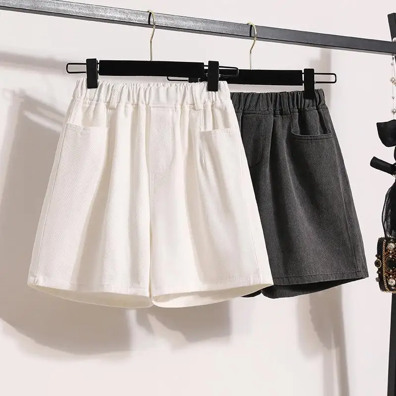 Summer 2024 Women's A-Line Thin Lyocell Denim orts High Waist Wide Leg Pants Casual Versatile Loose Fit Blue Five-Quarter L...