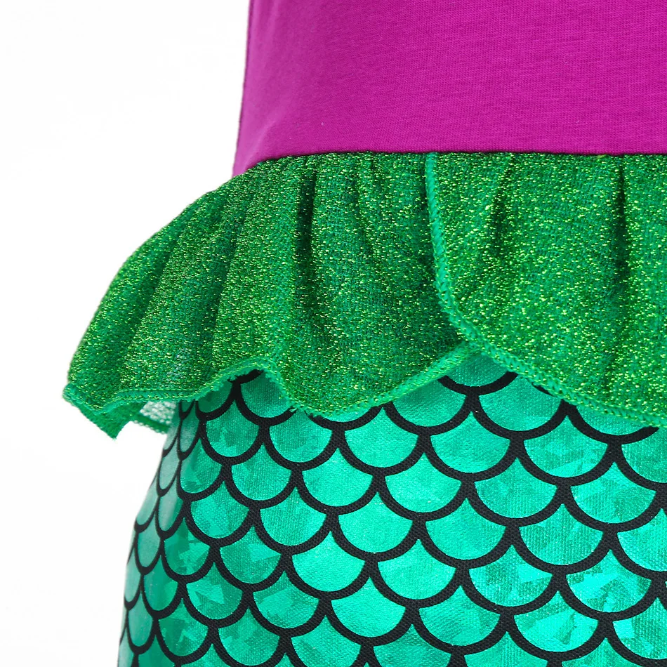 Girls Ocean Mermaid Princess Cosplay Dress Kids Fancy Outfit for Carnival Birthday Halloween Theme Party Role Play Dress-Up view 6
